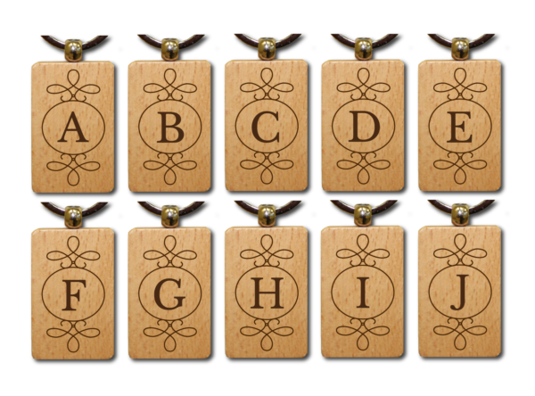 Bamboe sleutelhangers alfabet