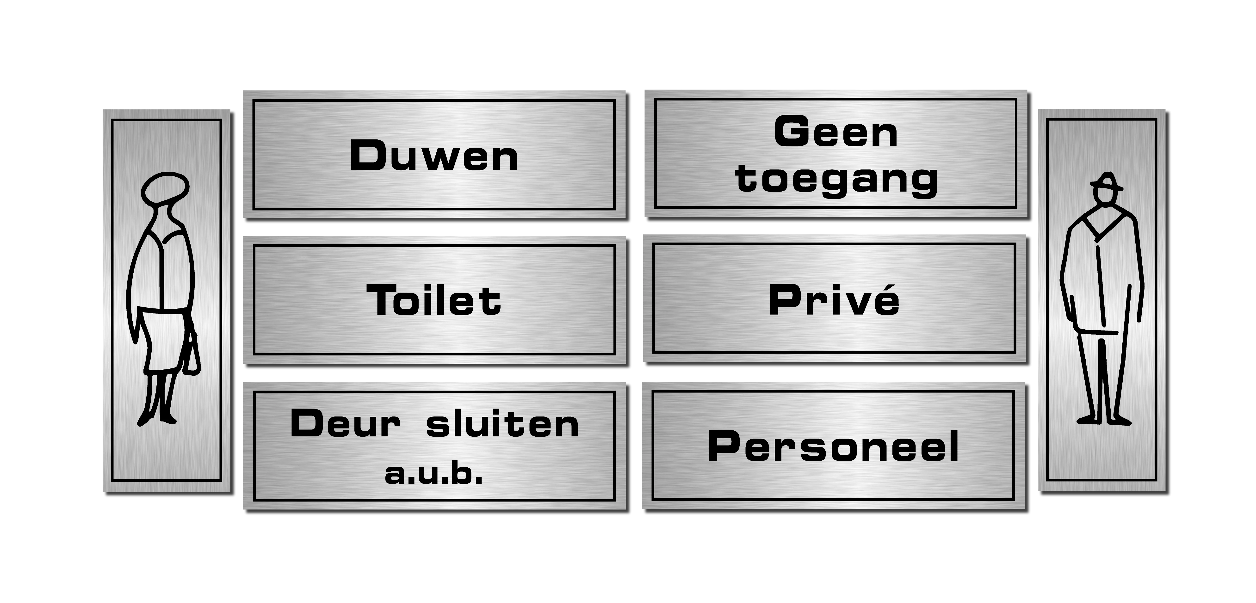 Deurnaamplaat / deurbord 150×50 mm.