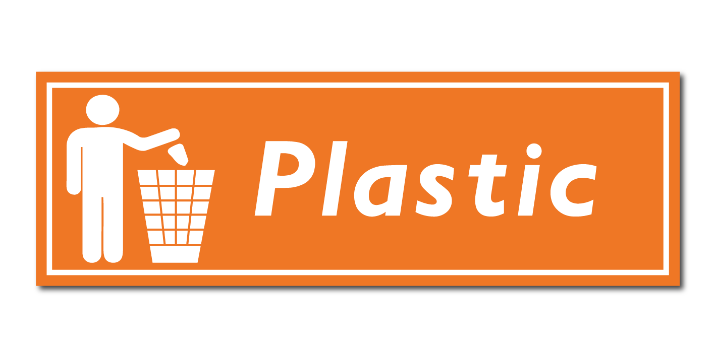 Plastic afval scheiden sticker of bordje - Uniek en strak Mijnnaamplaat.be