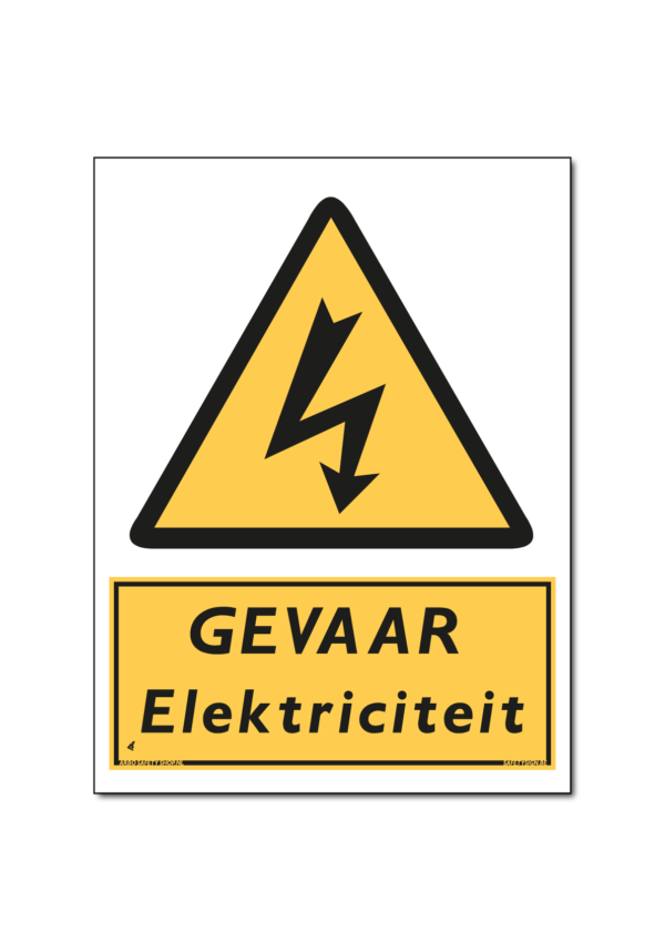 Elektriciteit gevaar bord