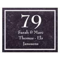 Naamplaatje natuursteen – Belgisch hardsteen 250 × 200 mm