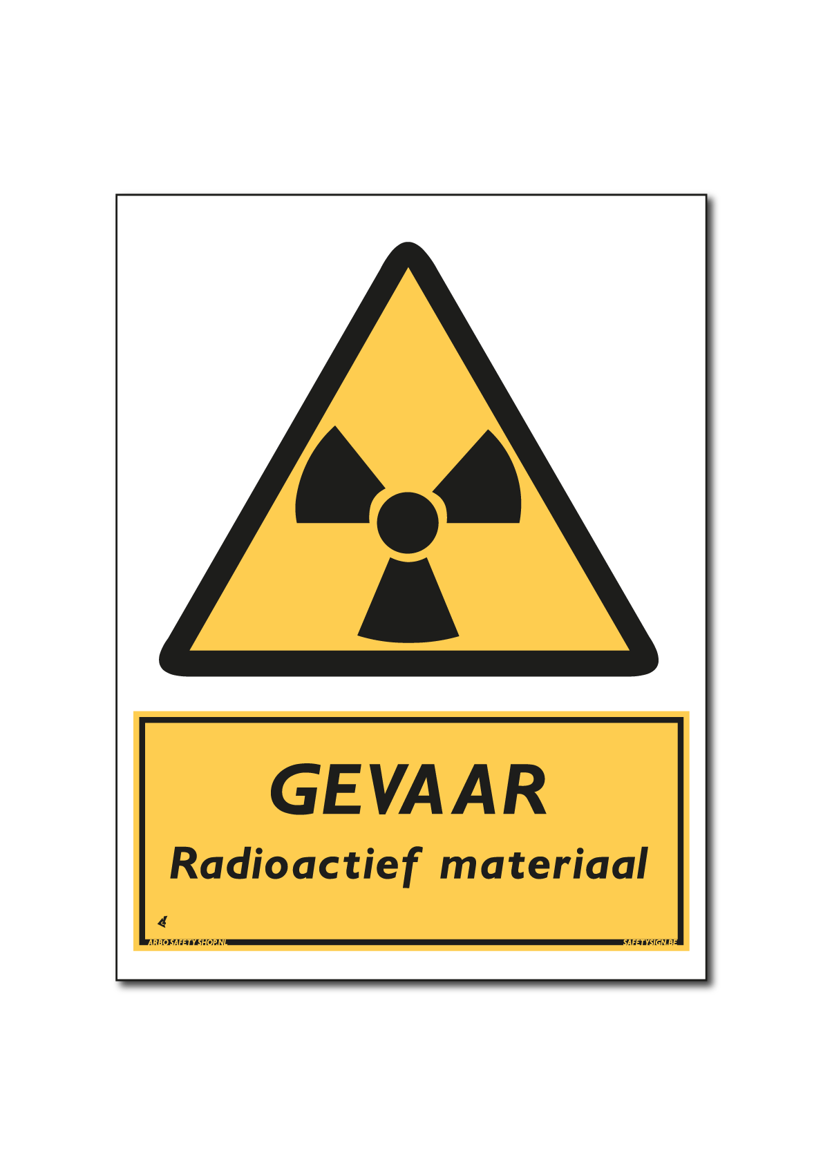 Waarschuwing GEVAAR Radioactief materiaal (DWA08)